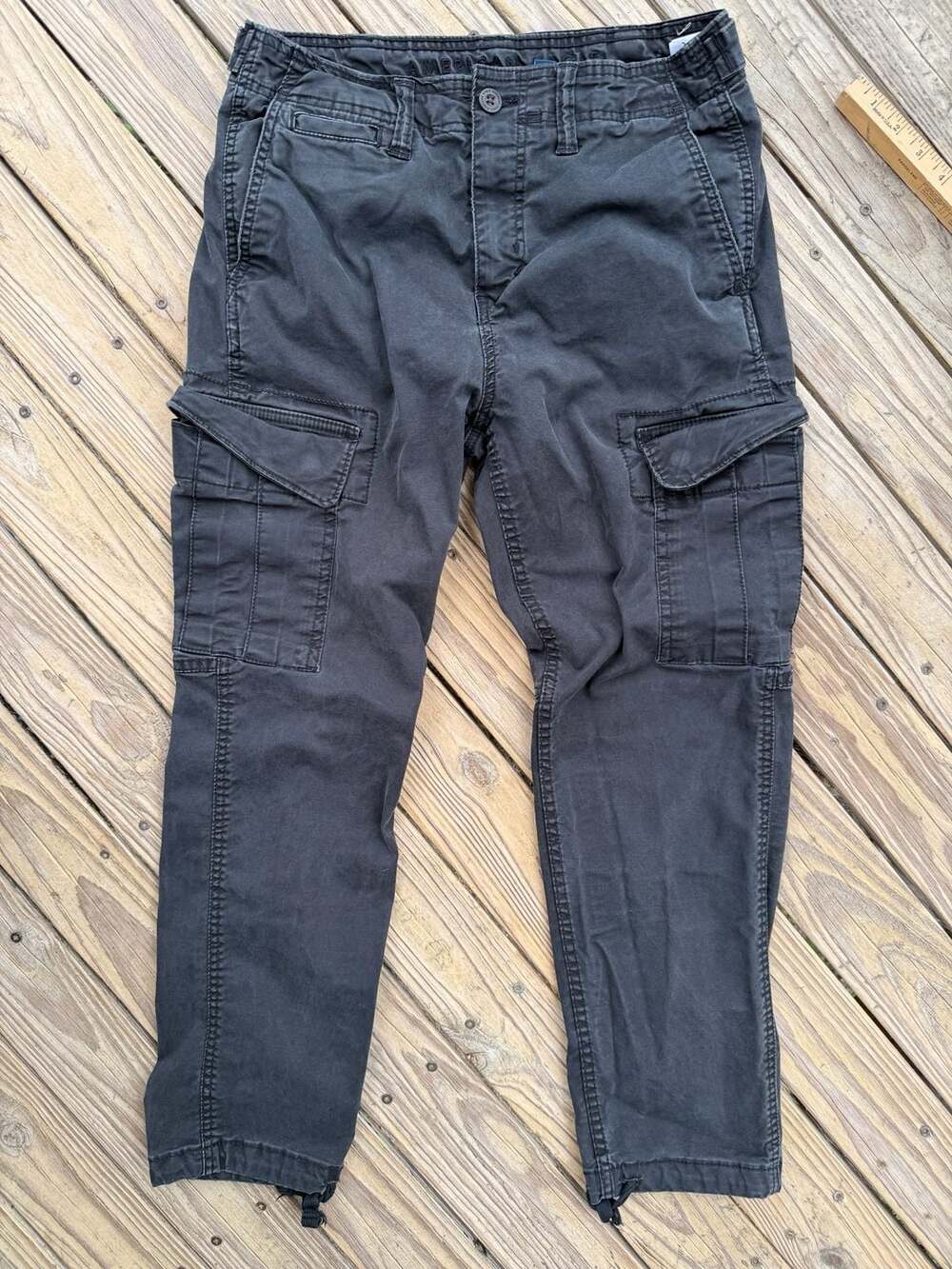 American Eagle Slim Lived-In Cargo Pants 30x30 Black